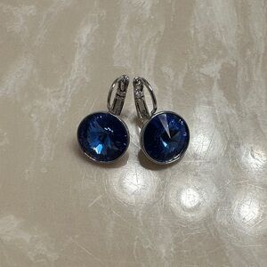 Sapphire Blue Crystal Drop Earrings